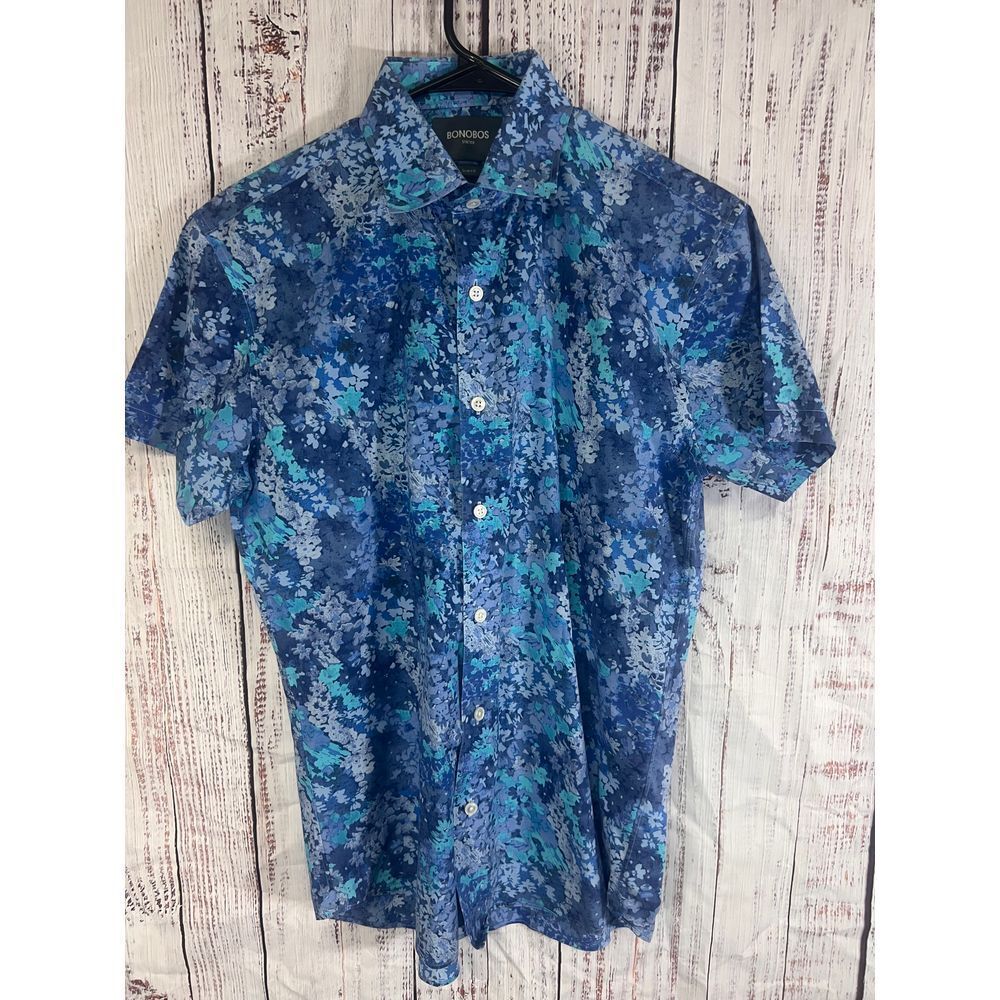 Bonobos men's blue multi color Summer Shirt size small